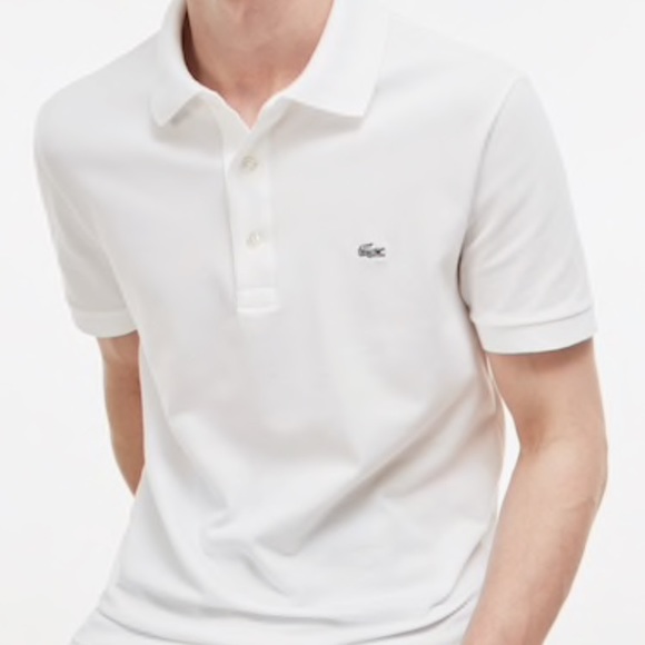 lacoste slim fit polo white